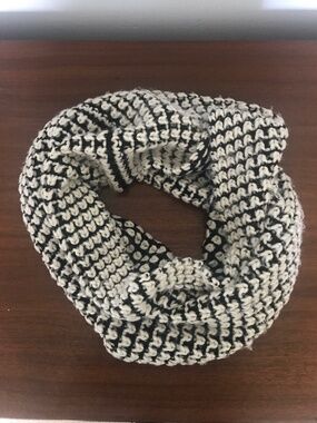 French Connection Black and White Infinity Scarf
